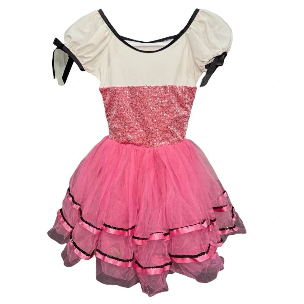 Weissman Showtime Pink White Dance Costume Dress MC Recital Ballet